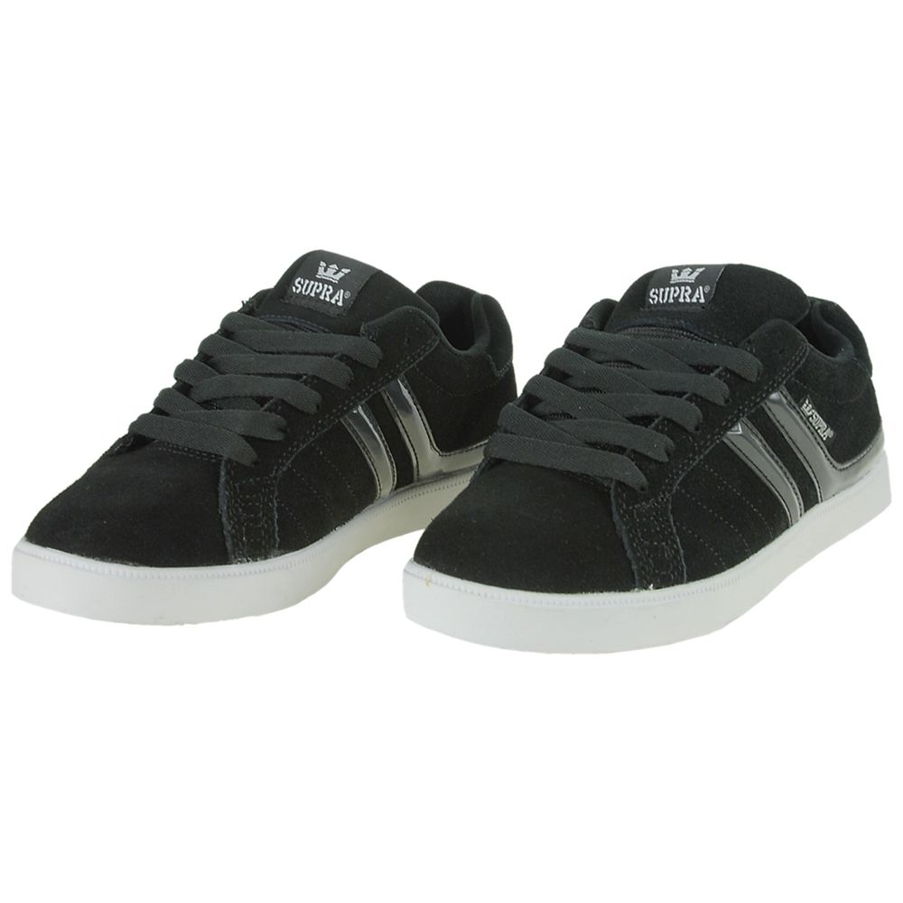 Baskets Basses Supra Sport Noir Black/Silver Femme | TFM-69135489